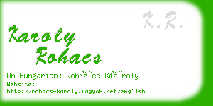 karoly rohacs business card